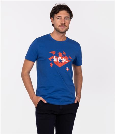 T-shirt unisex z nadrukiem UNI PUZZLE 2020 TRUE BLUE
