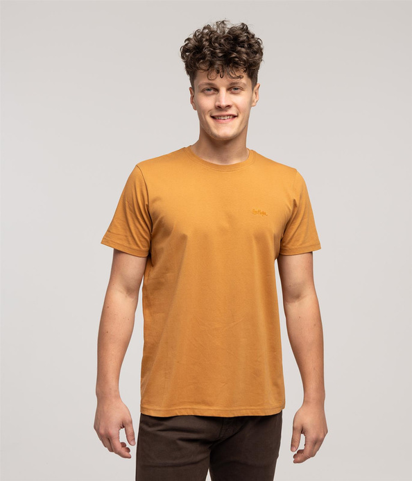 Klasyczny t-shirt z okrągłym dekotem OBUTCH 0875 BROWN SUGAR