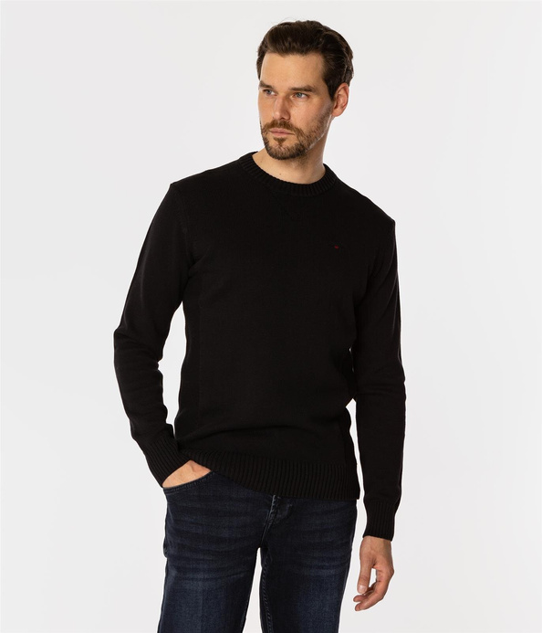 Sweter męski z bawełny organicznej BILL ORGANIC BLACK