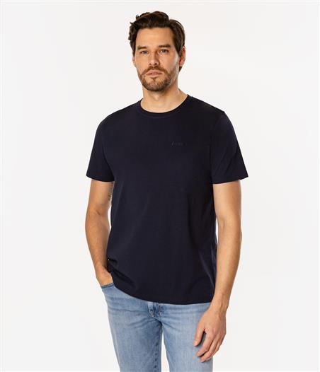 T-shirt z małym haftowanym logo OBUTCH 0875 NAVY BLAZER