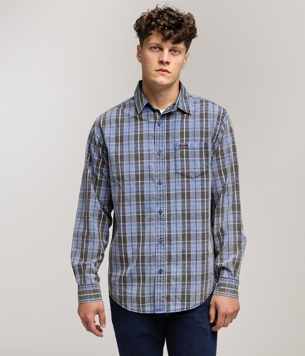Koszula męska regular z długim rękawem WILL 2124 BLUE INDIGO
