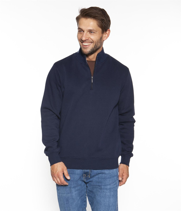 Bluza męska ze stójką i zapięciem pod szyją EMILIO 9295 DRESS BLUE