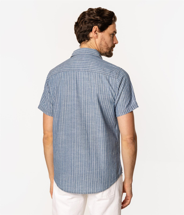 Koszula męska regular z krótkim rękawem WILL2 1120 BLUE INDIGO