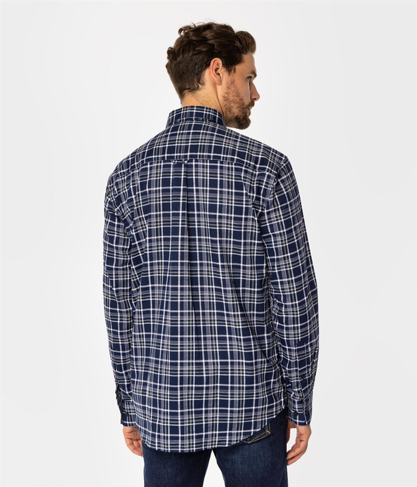 Koszula męska comfort w kratę NEW TENBY 16KZ NAVY