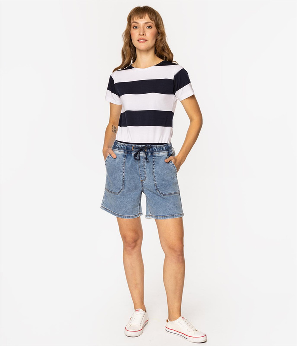 Bermudy damskie regular DELA 1422 LIGHT BLUE