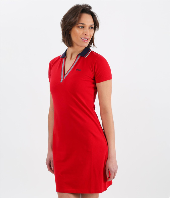 Sukienka z kołnierzykiem LARA 9980 RED