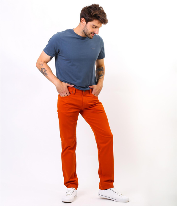 Niedenimowe spodnie męskie LC7504 2525 APRICOT ORANGE
