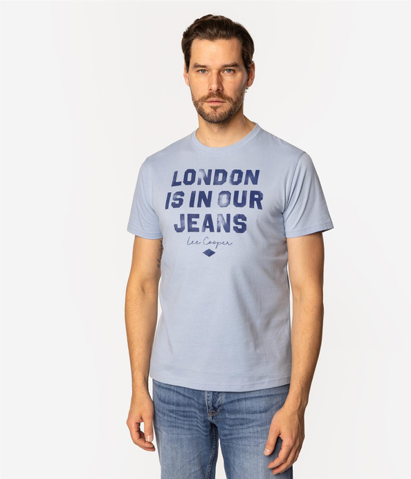 T-shirt męski z nadrukiem SLOG3 1160 SOFT CHAMBRAY