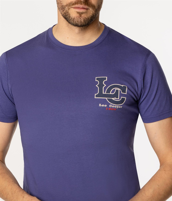 T-shirt męski z nadrukiem LETTERS 1145 VINTAGE INDIGO