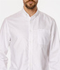 Bawełniana koszula męska regular z długim rękawem LARS OXFORD WHITE