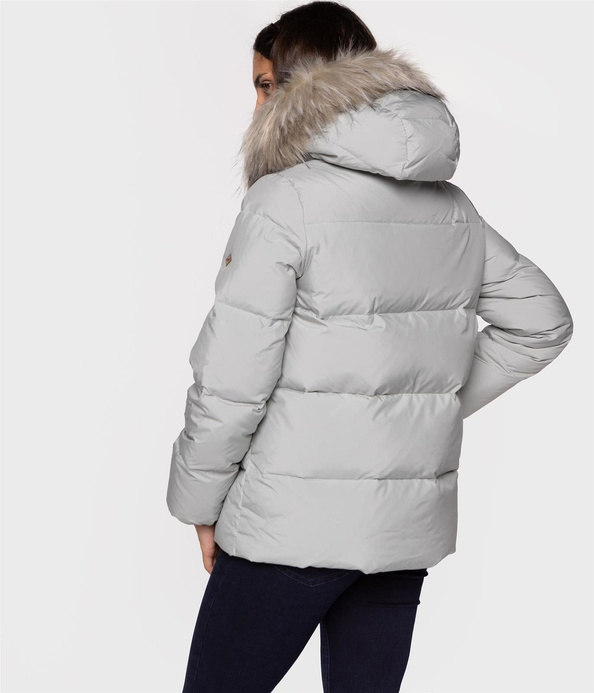 Puchowa kurtka z futrzastym kapturem LILA 2125 GREY