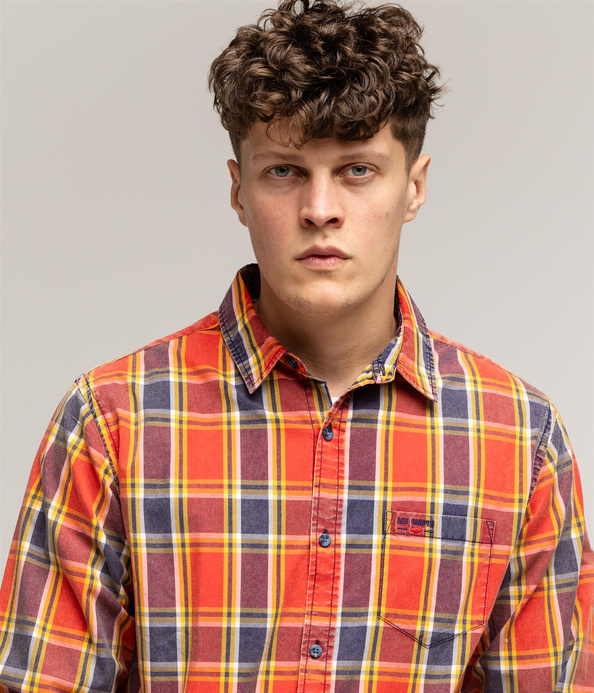 Koszula męska slim z długim rękawem WALTER 2120 RED INDIGO