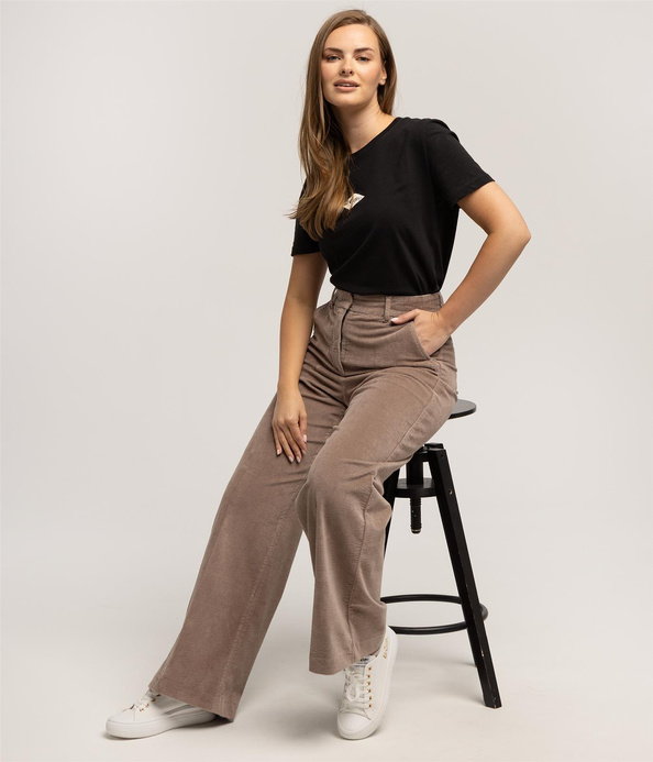 Spodnie damskie wide leg LUNAR CORD FUNGI