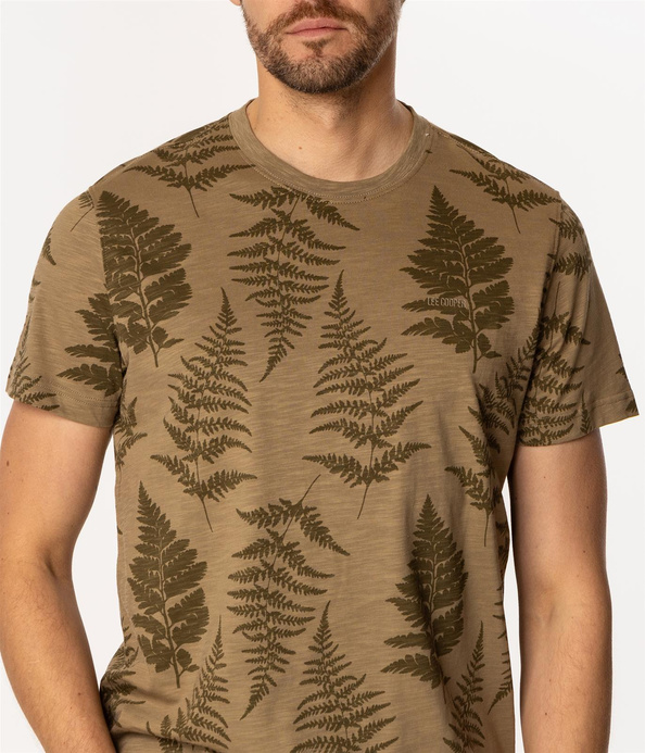 T-shirt męski z nadrukiem FERN 3170 COVERT GREEN