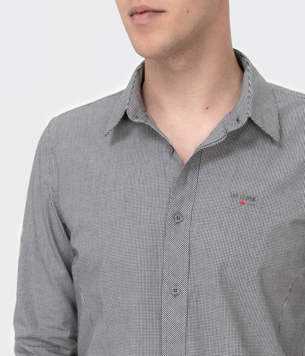 Koszula slim w bardzo drobną kratę DANIELS KZ15 GREY