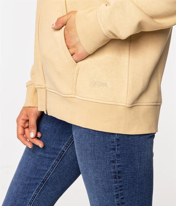 Rozpinana bluza damska z kapturem w kratę SAMIRA 4561 WARM SAND