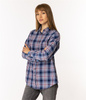Koszula damska oversize w kratę ZOE 6198 BLUE INDIGO