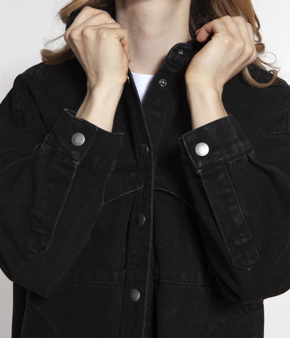 Koszulowa kurtka jeansowa EVY 2000 BLACK USED