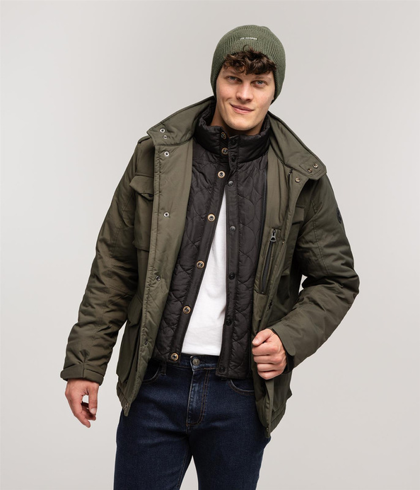 Kurtka z podpinką i chowanym kapturem AUSTIN 9916 KHAKI