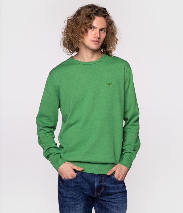 Sweter męski z bawełny organicznej ANDY ORGANIC MEDIUM GREEN