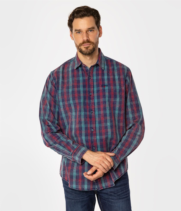 Koszula regular w kratę WAYNE 9308 GREEN INDIGO