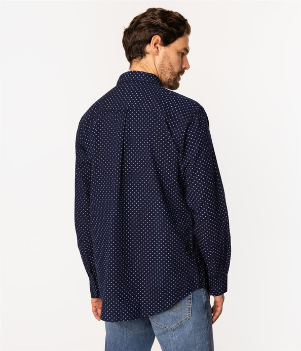 Koszula męska comfort z długim rękawem NEW TENBY ML63 NAVY