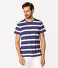 T-shirt męski z lnem w paski POCKET3 8515 VINTAGE INDIGO