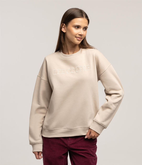 Bluza oversize z brandowanym napisem SELINA 4582 BEIGE