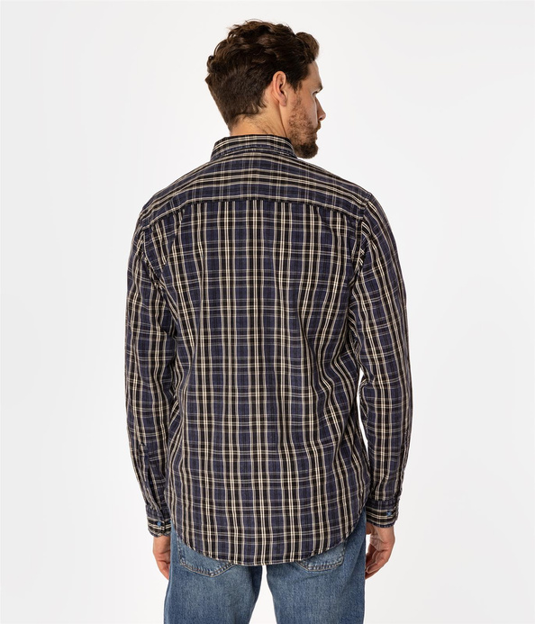 Koszula regular w kratę WILL 9306 NAVY INDIGO