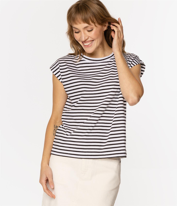 T-shirt damski w paski LOLA 4160 NAVY