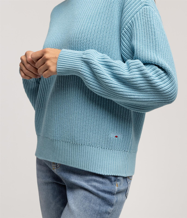 Sweter z bawełny organicznej YANA ORGANIC MILKY BLUE