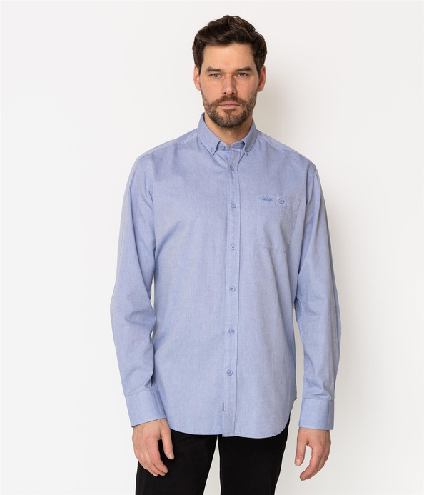 Koszula męska comfort z długim rękawem NEW TENBY ML66 BLUE
