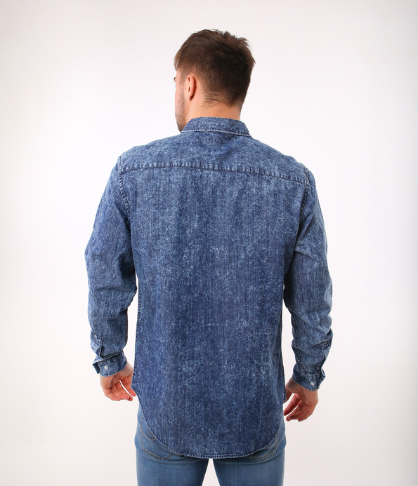 Jeansowa koszula męska regular w CARL 8001 INDIGO