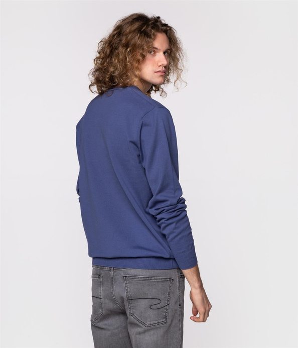 Sweter męski z bawełny organicznej ADAM ORGANIC BLUE INDIGO