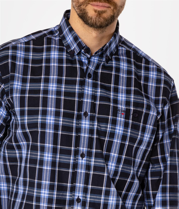 Koszula męska comfort w kratę NEW TENBY 05KZ BLUE