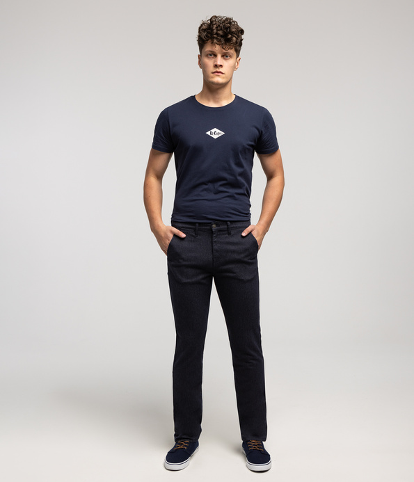Spodnie męskie chino straight LUKAS 8013 NAVY