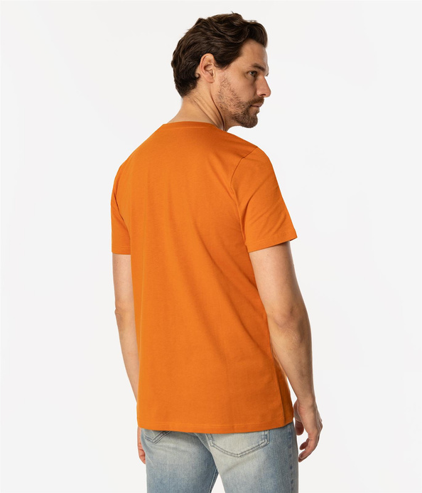 T-shirt z małym haftowanym logo OBUTCH 0875 MARMALADE