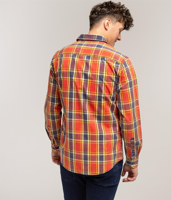 Koszula męska slim z długim rękawem WALTER 2120 RED INDIGO