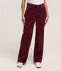 Spodnie damskie wide leg LUNAR CORD MAUVE WINE