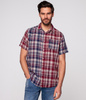 Koszula męska regular w kratę COREST2 8223 DARK RED