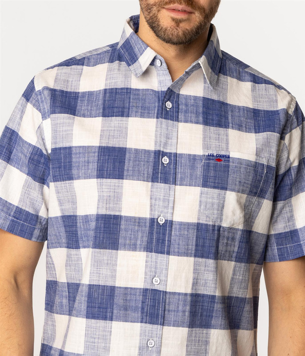 Koszula męska regular z krótkim rękawem WILL2 1108 BLUE