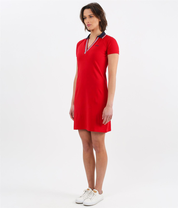 Sukienka z kołnierzykiem LARA 9980 RED