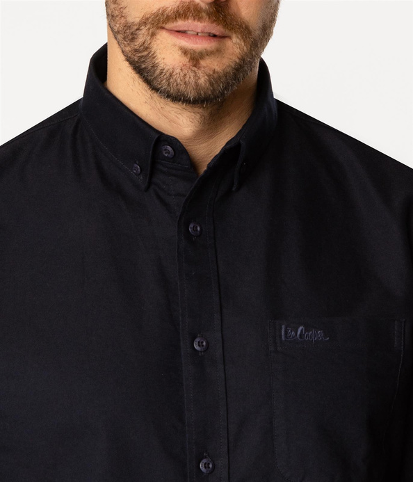 Bawełniana koszula męska regular z długim rękawem LARS OXFORD NAVY