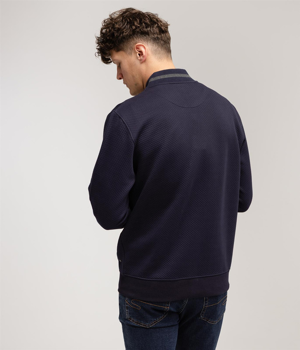 Bluza rozpinana z małą stójką HUAN 5164 NAVY BLAZER