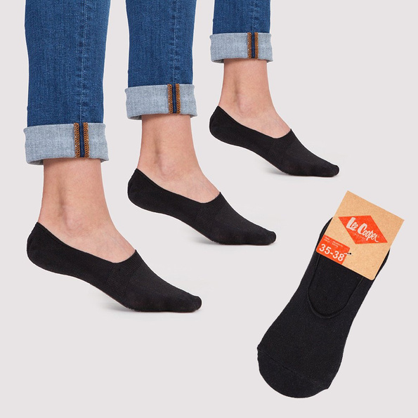 Skarpetki stopki balerinki czarne 3-pak INVSOCKS 1802 BLACK