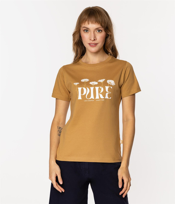 T-shirt damski z nadrukiem NIKO 5516 CURRY