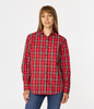 Koszula damska oversize w kratę LENA 2489 RED CHECK