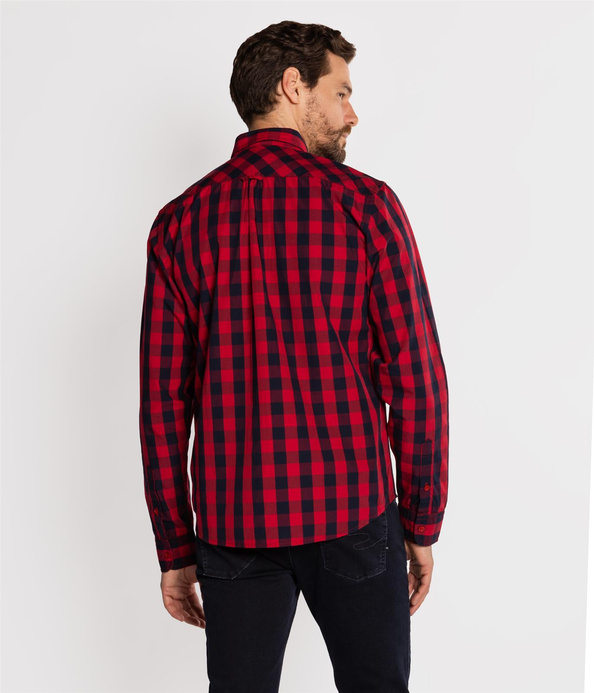 Koszula regular w kratę REY KZ72 RED