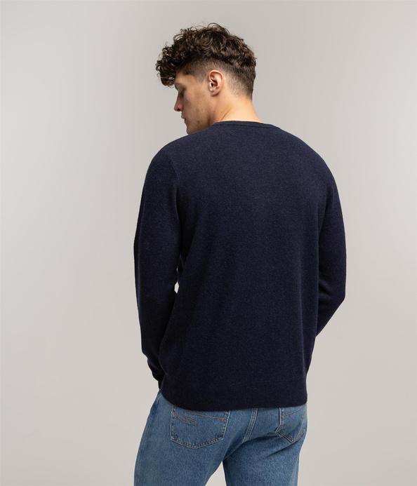 Sweter z jagnięcej wełny LONI MERA NAVY