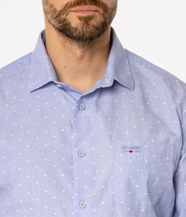 Koszula męska slim z mikroprintem WINDSOR 41MP BLUE